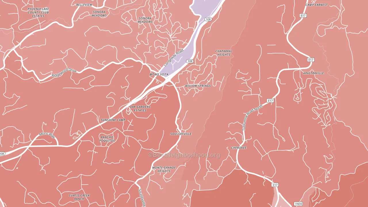 95372, CA block-group political-lean map