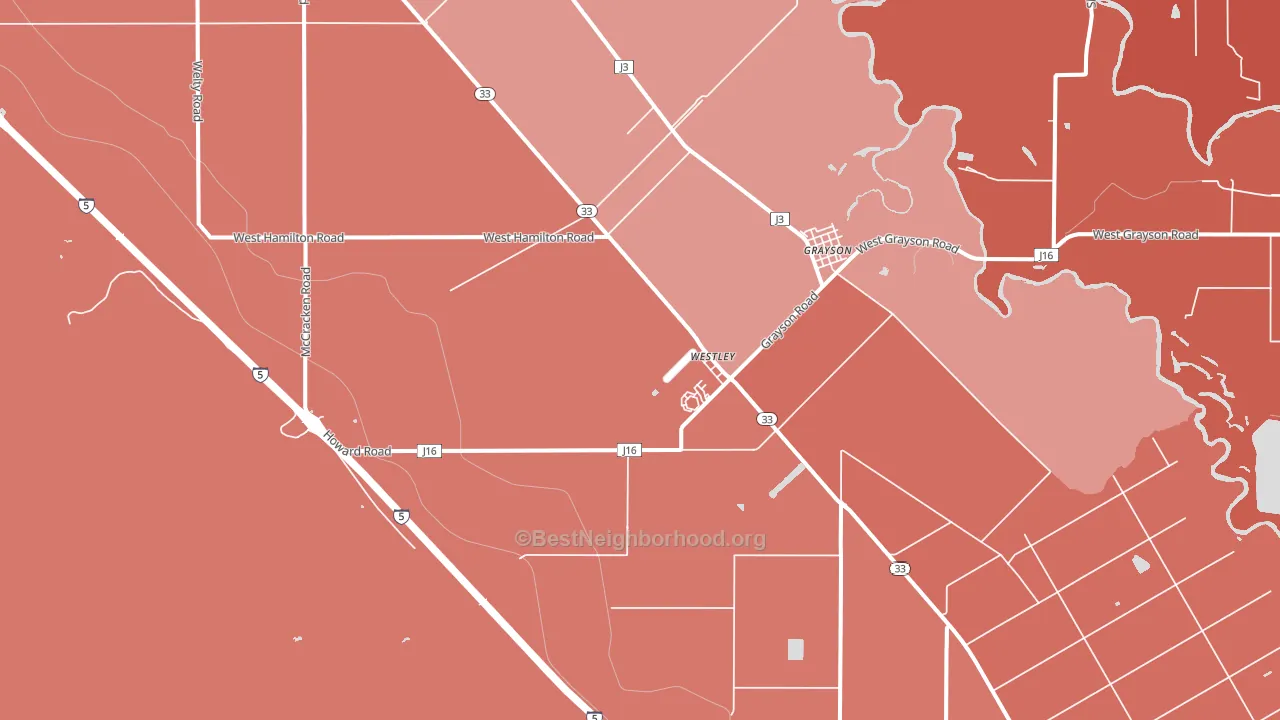 95387, CA block-group political-lean map