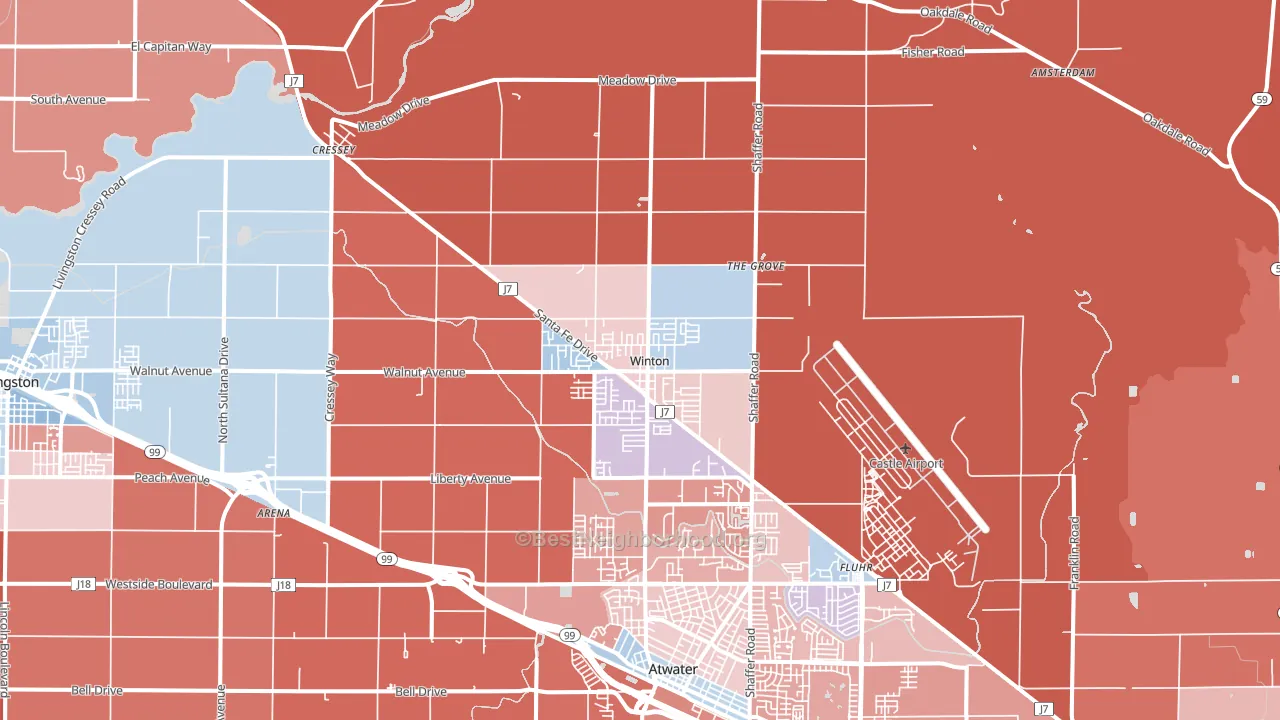 95388, CA block-group political-lean map