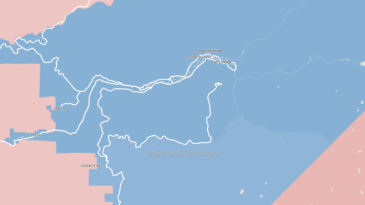 95389, CA block-group political-lean map
