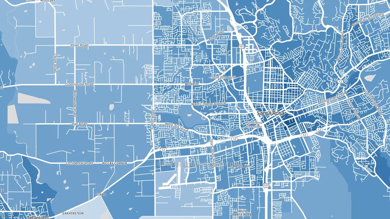 95401, CA block-group political-lean map