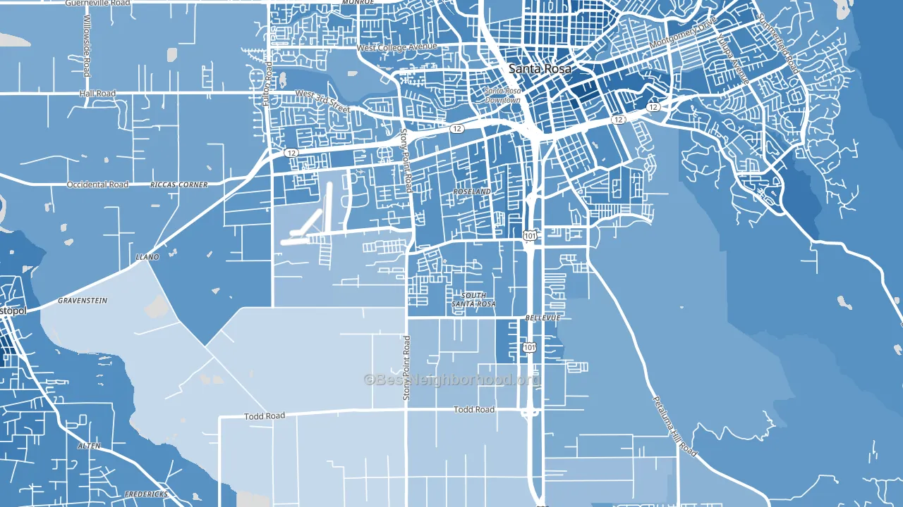 95407, CA block-group political-lean map