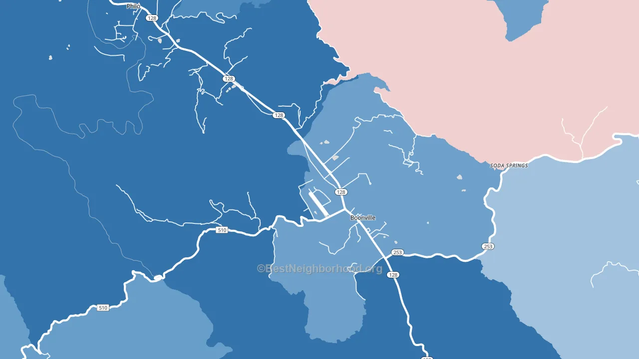 95415, CA block-group political-lean map