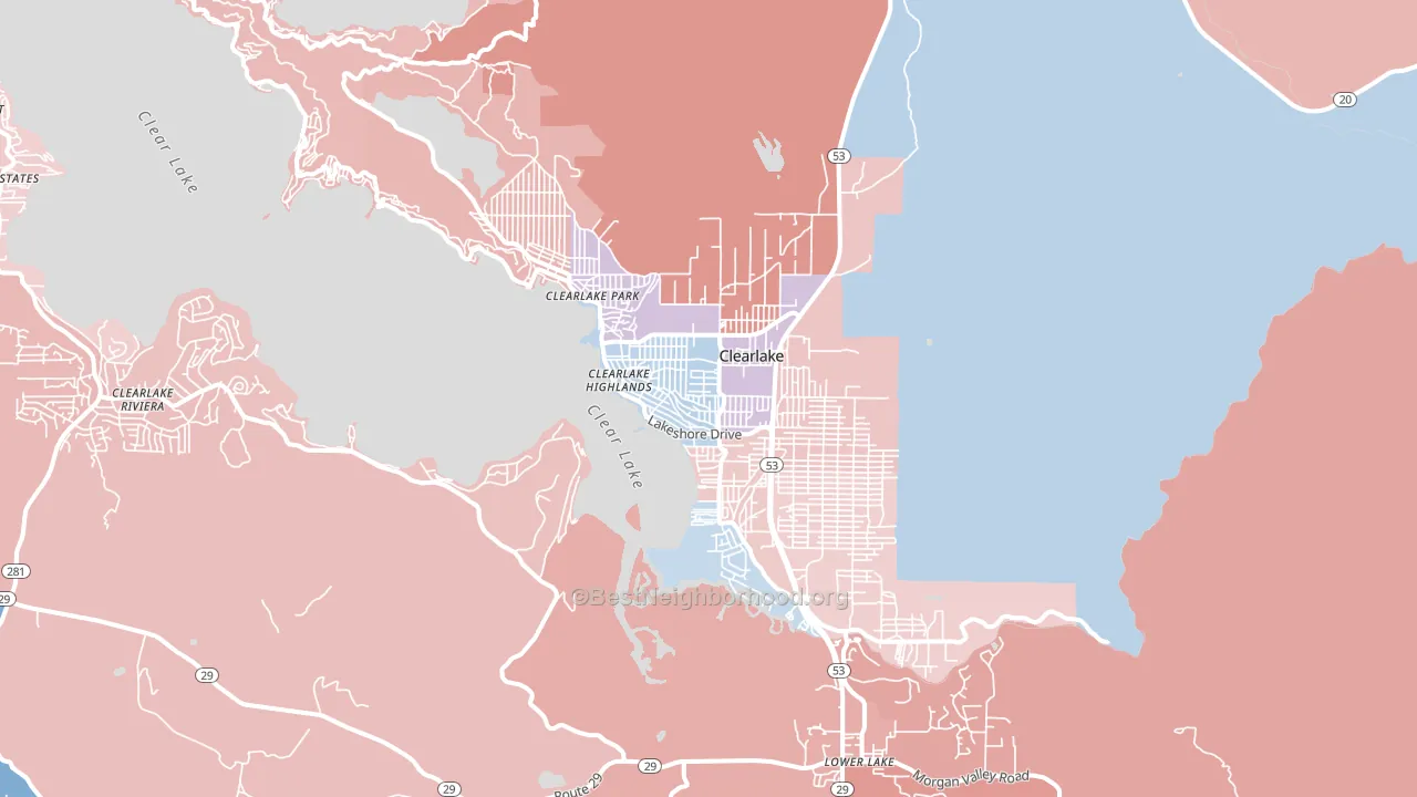 95422, CA block-group political-lean map