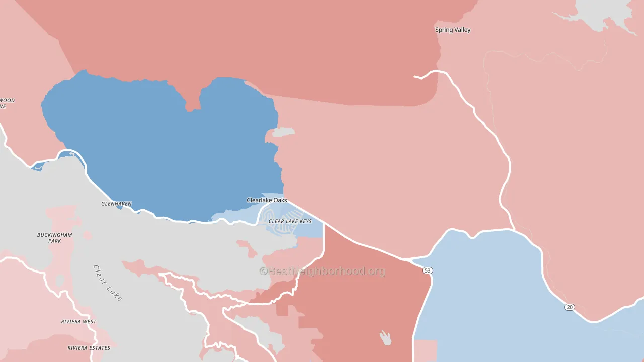 95423, CA block-group political-lean map