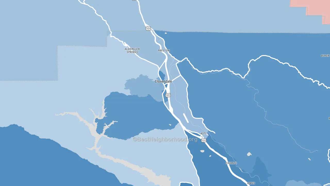 95425, CA block-group political-lean map