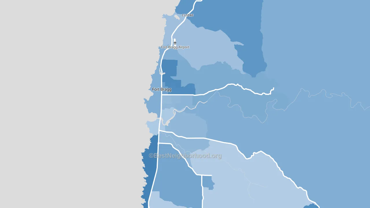 95437, CA block-group political-lean map