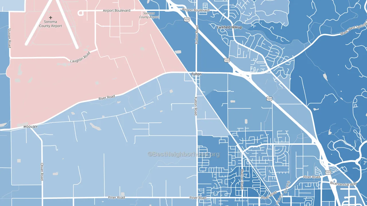 95439, CA block-group political-lean map