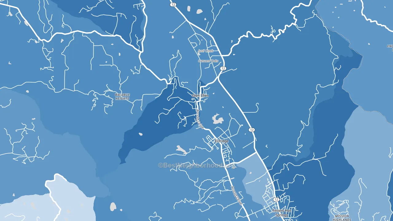 95442, CA block-group political-lean map