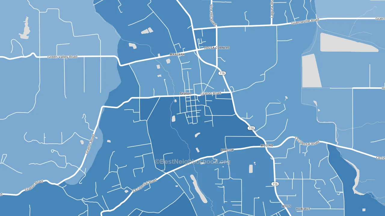 95444, CA block-group political-lean map