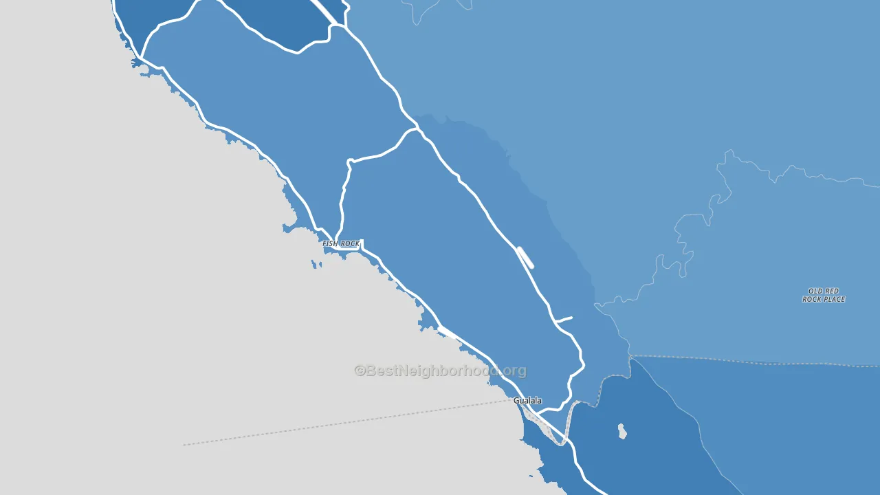 95445, CA block-group political-lean map