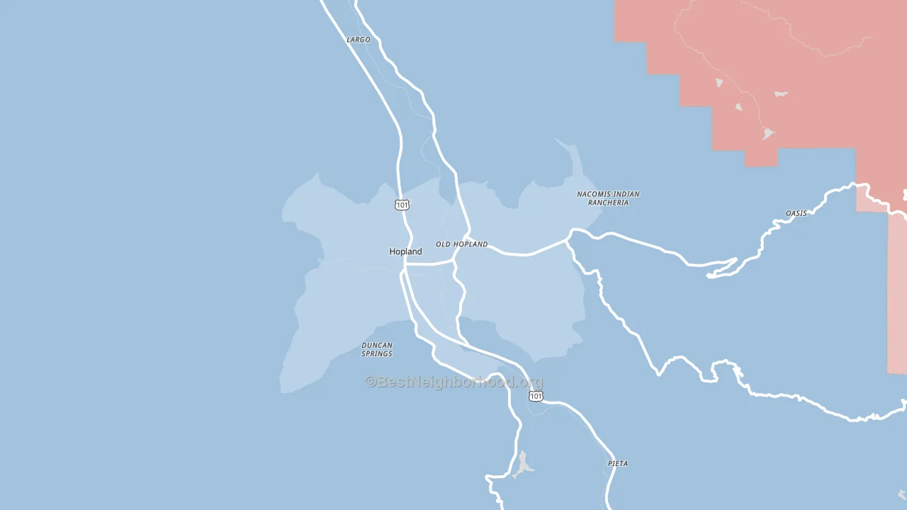 95449, CA block-group political-lean map