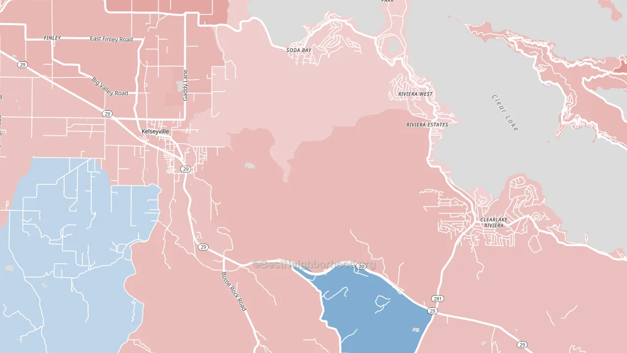 95451, CA block-group political-lean map