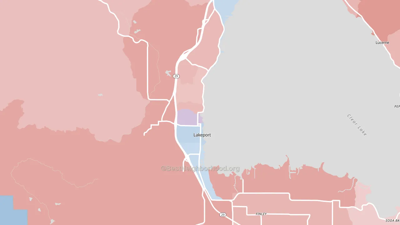 95453, CA block-group political-lean map