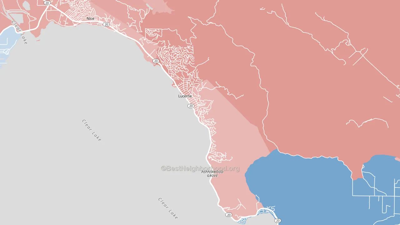 95458, CA block-group political-lean map