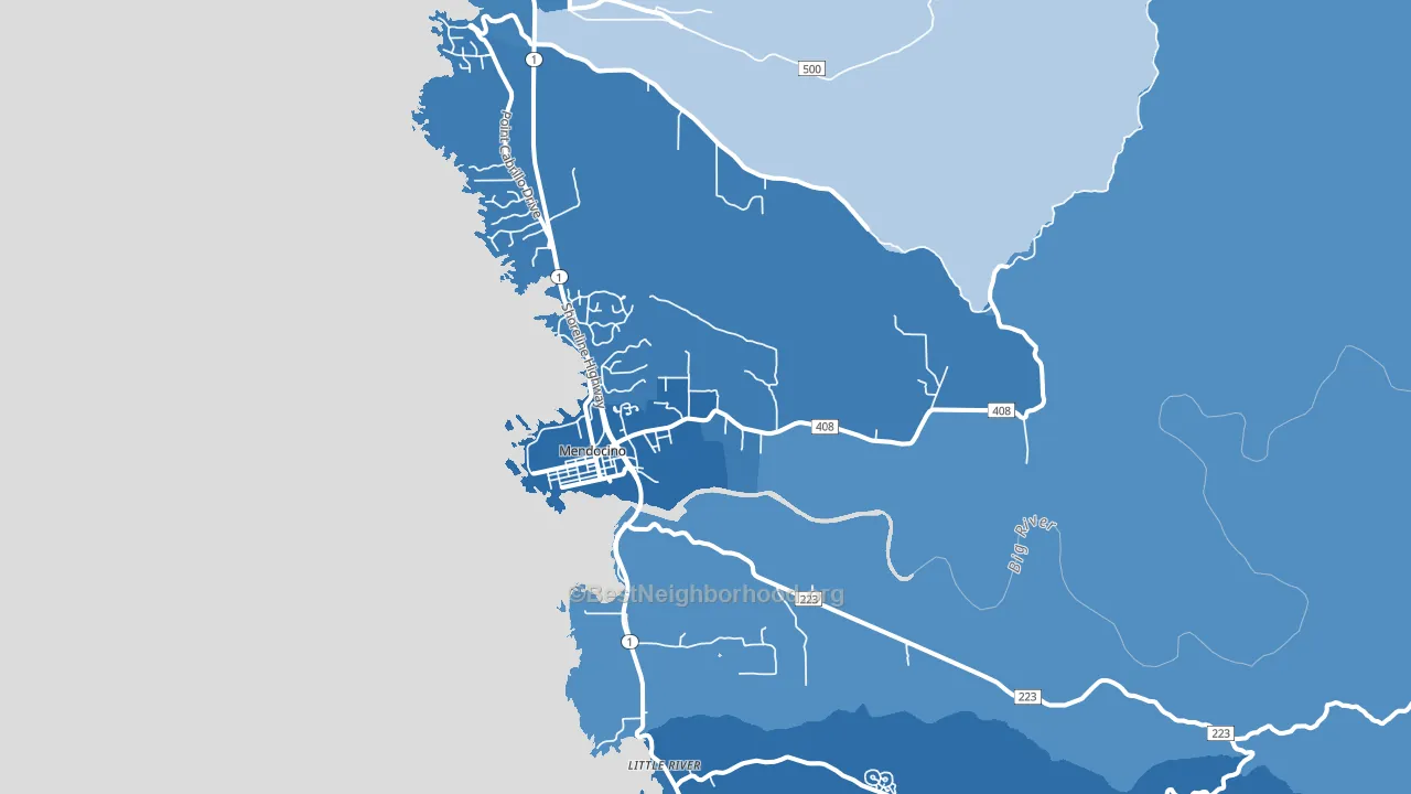 95460, CA block-group political-lean map