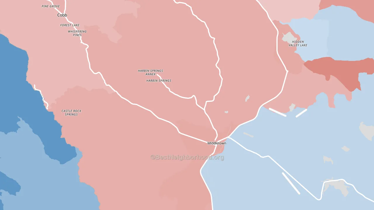 95461, CA block-group political-lean map
