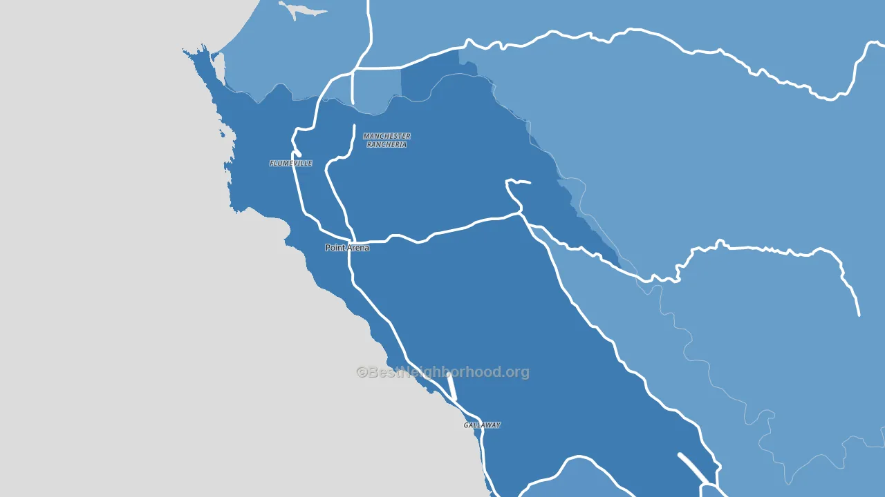 95468, CA block-group political-lean map