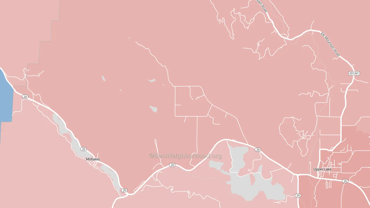 95493, CA block-group political-lean map