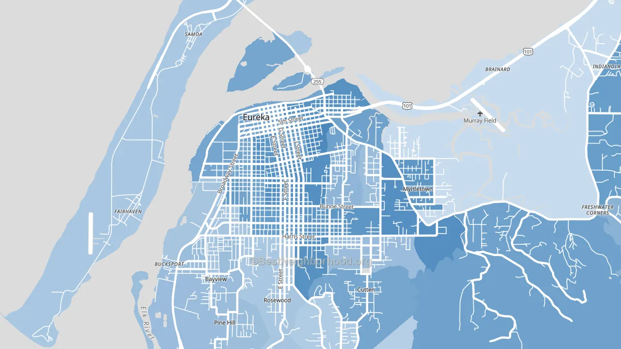 95501, CA block-group political-lean map