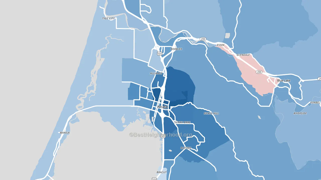 95521, CA block-group political-lean map