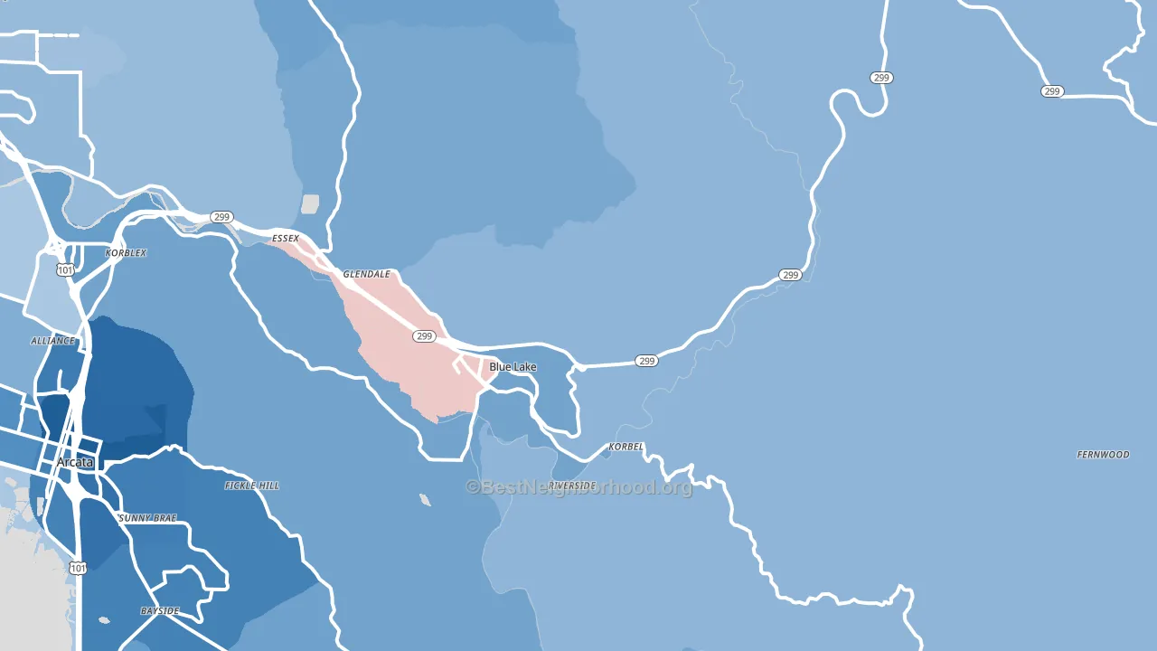 95525, CA block-group political-lean map