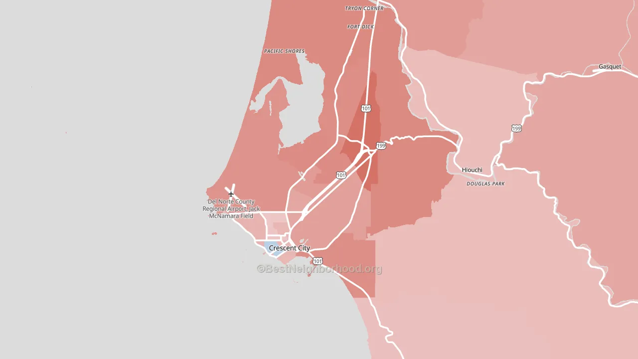 95531, CA block-group political-lean map