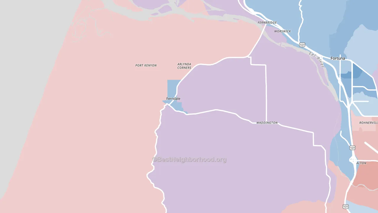 95536, CA block-group political-lean map
