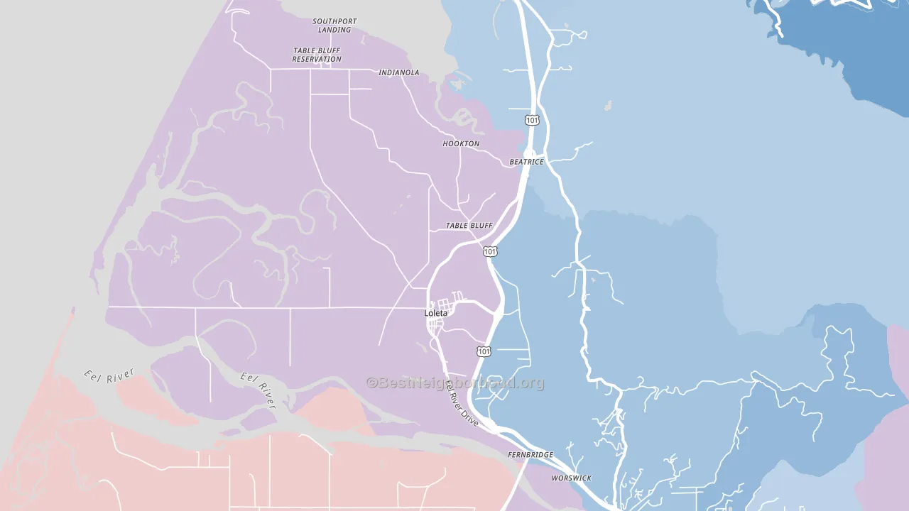 95551, CA block-group political-lean map