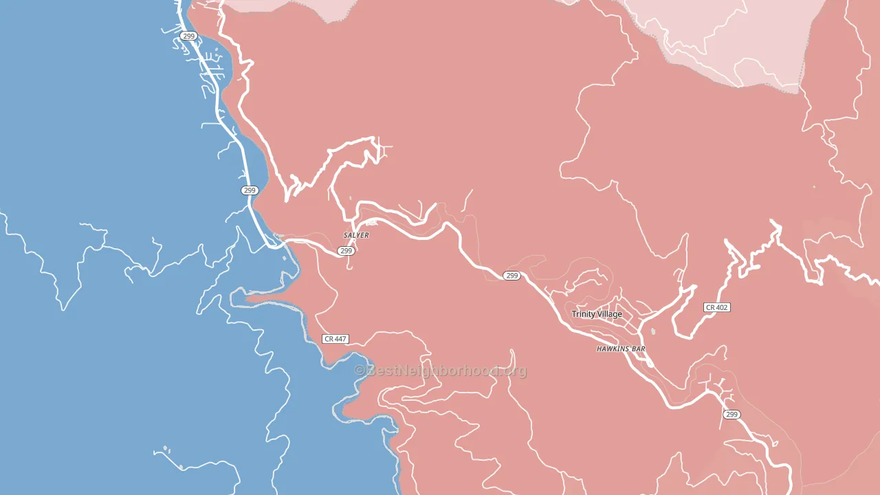95563, CA block-group political-lean map