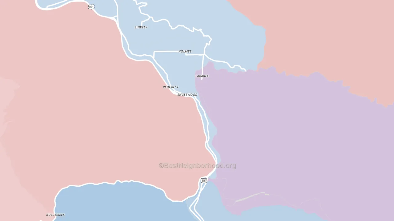 95569, CA block-group political-lean map