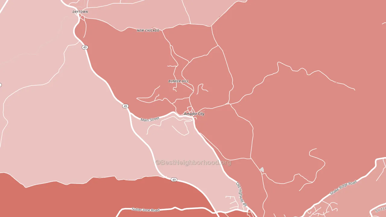 95601, CA block-group political-lean map