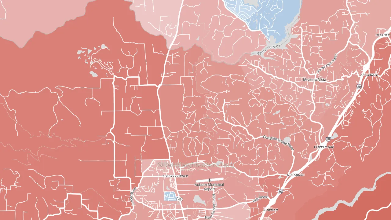 95602, CA block-group political-lean map