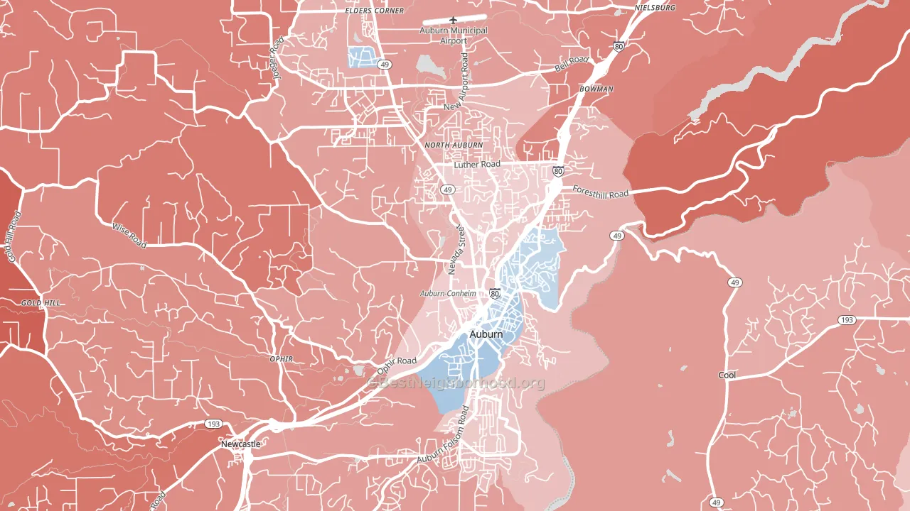 95603, CA block-group political-lean map