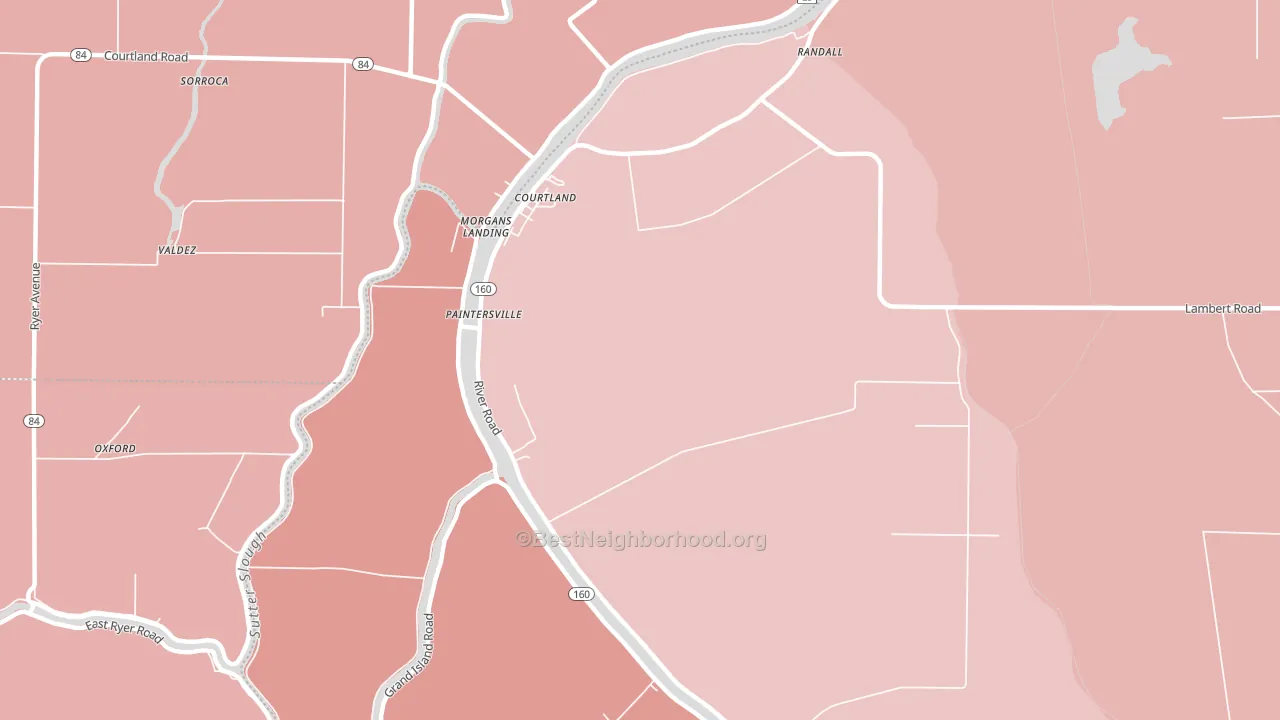 95615, CA block-group political-lean map