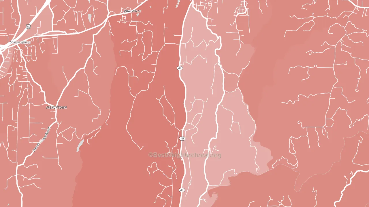 95623, CA block-group political-lean map