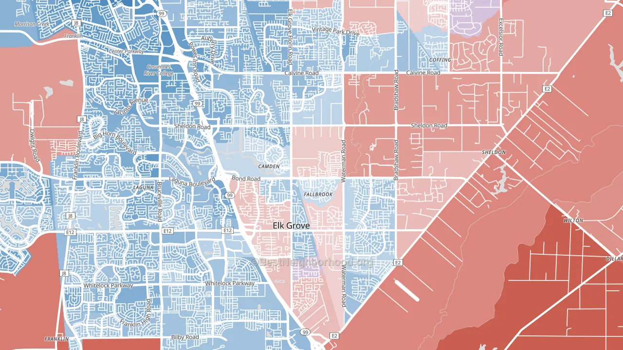 95624, CA block-group political-lean map
