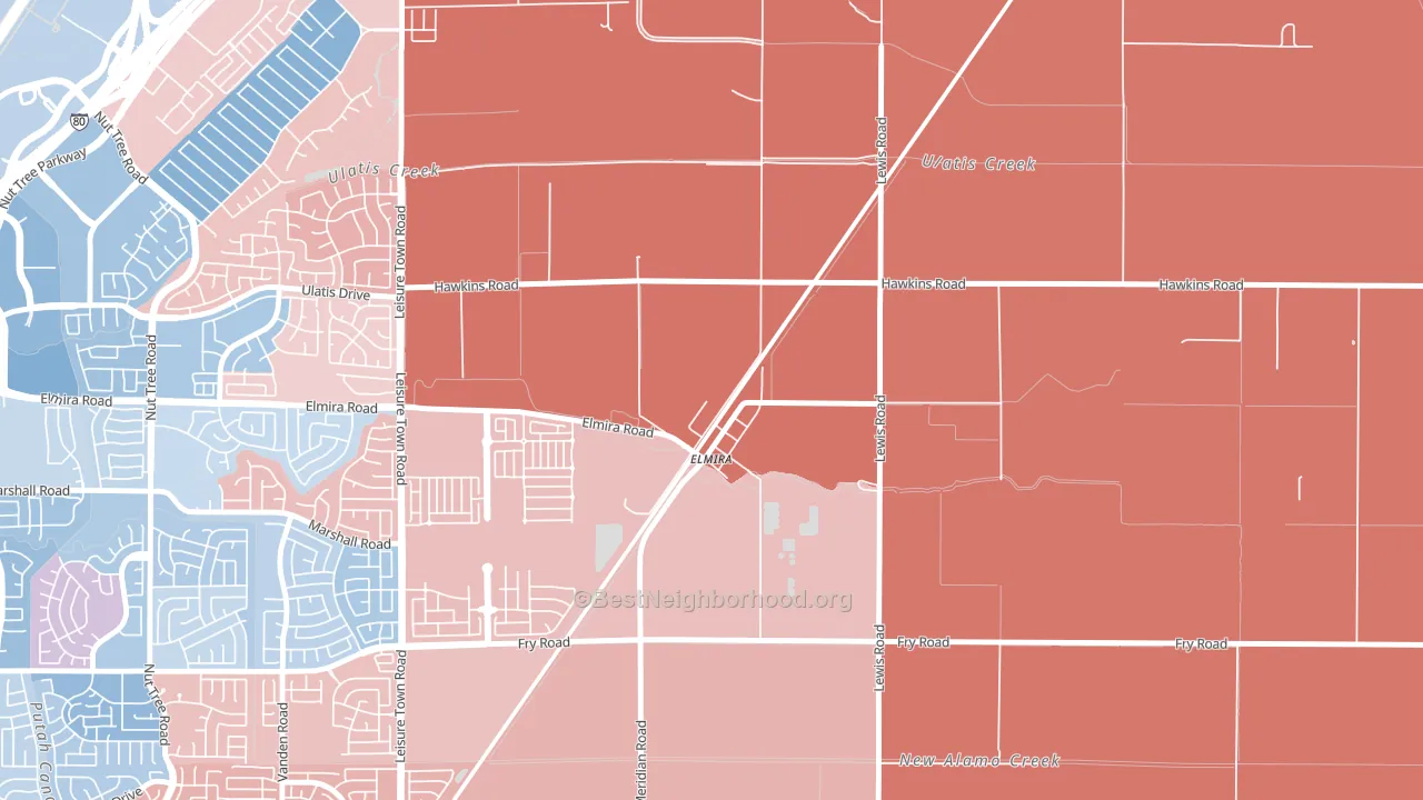 95625, CA block-group political-lean map