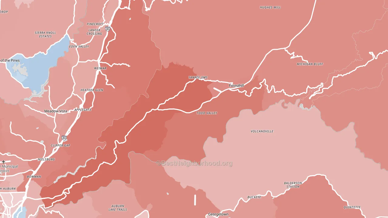 95631, CA block-group political-lean map