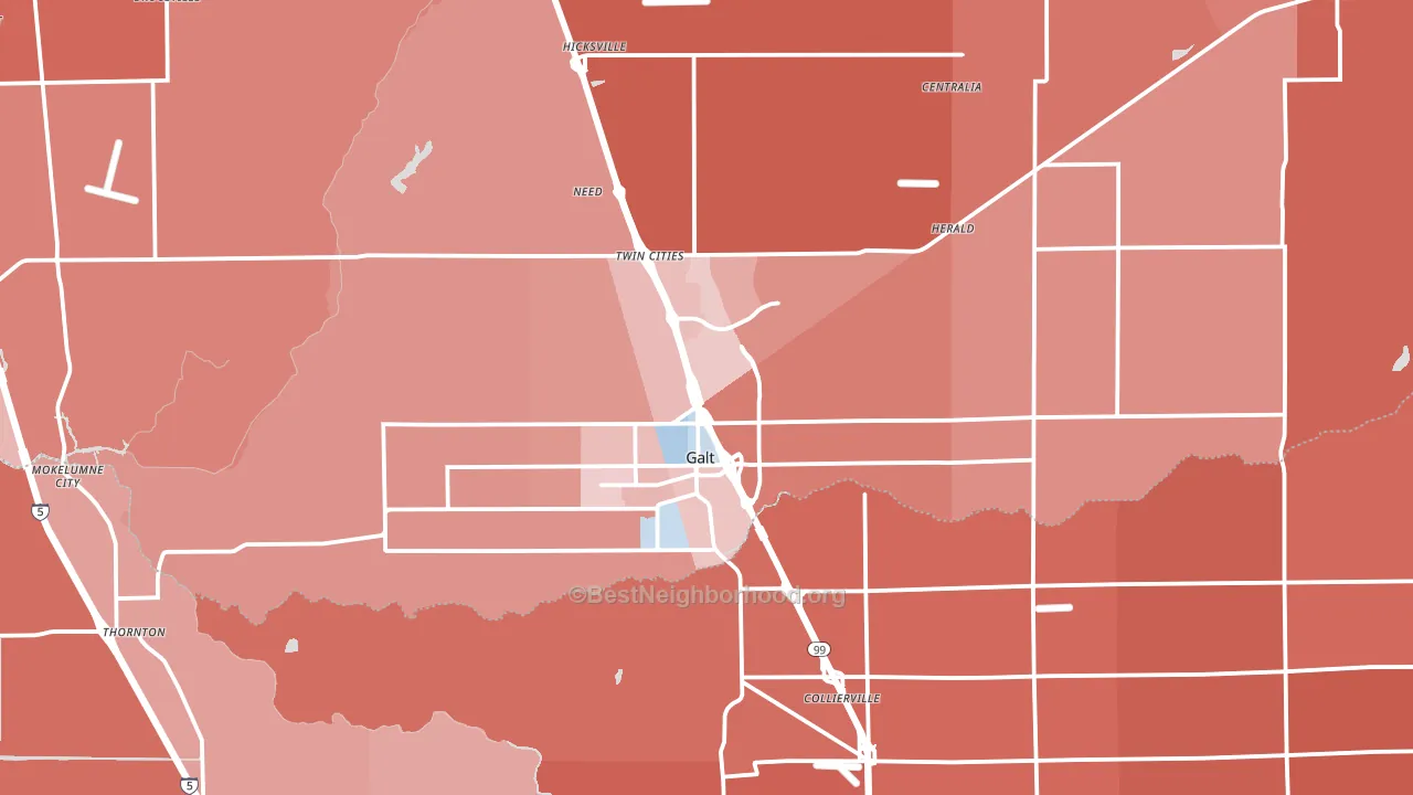 95632, CA block-group political-lean map