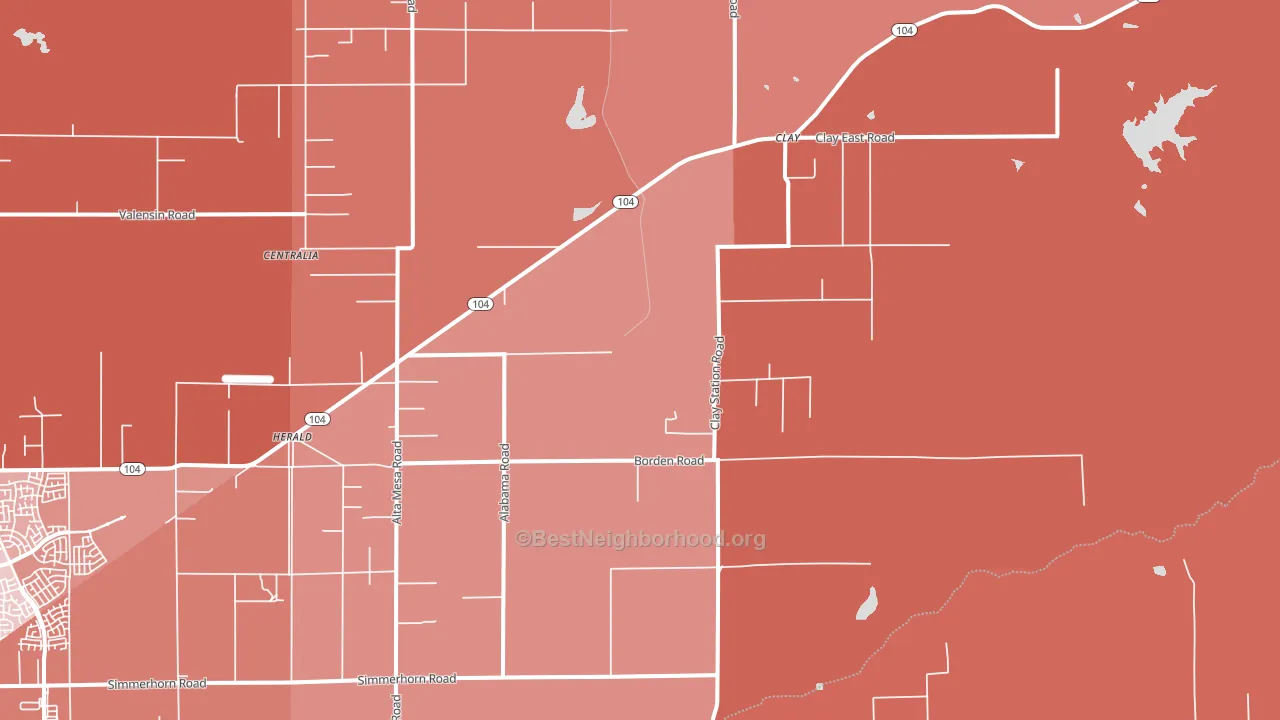 95638, CA block-group political-lean map
