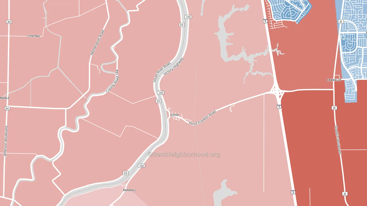 95639, CA block-group political-lean map