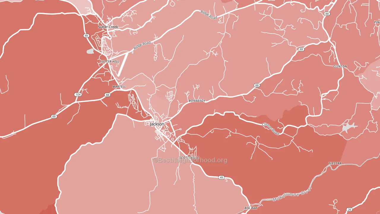 95642, CA block-group political-lean map