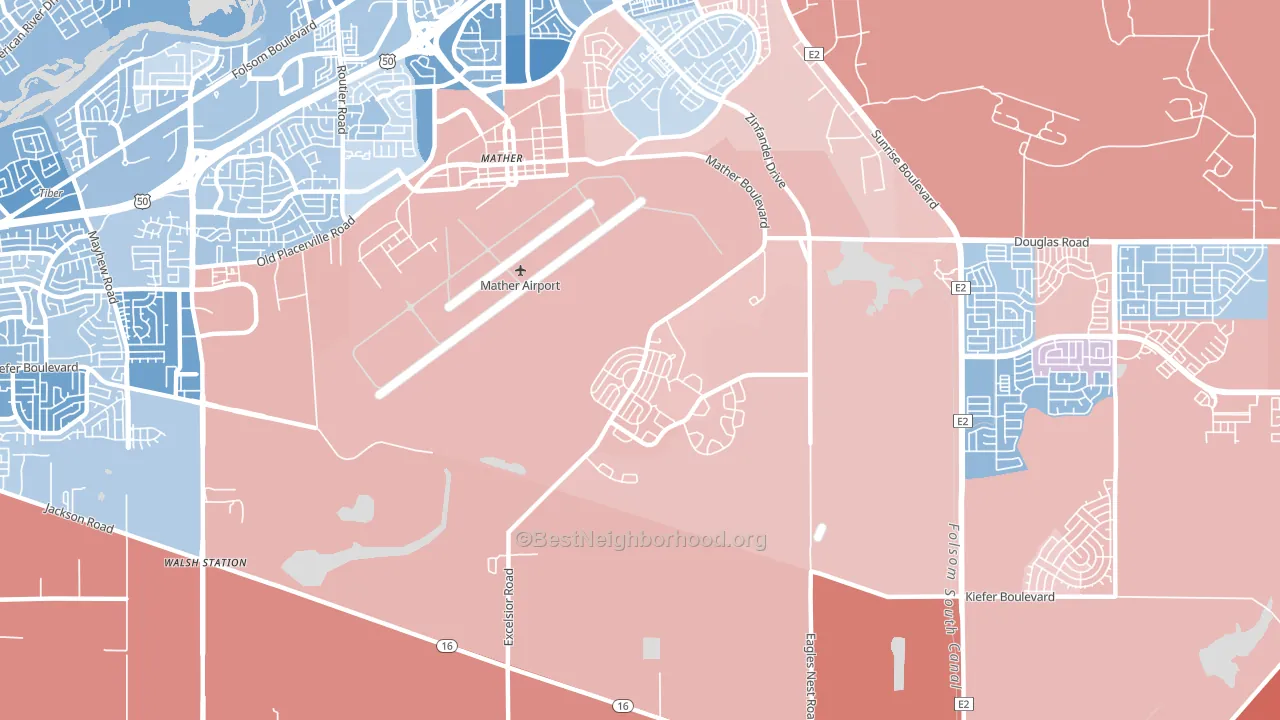 95655, CA block-group political-lean map