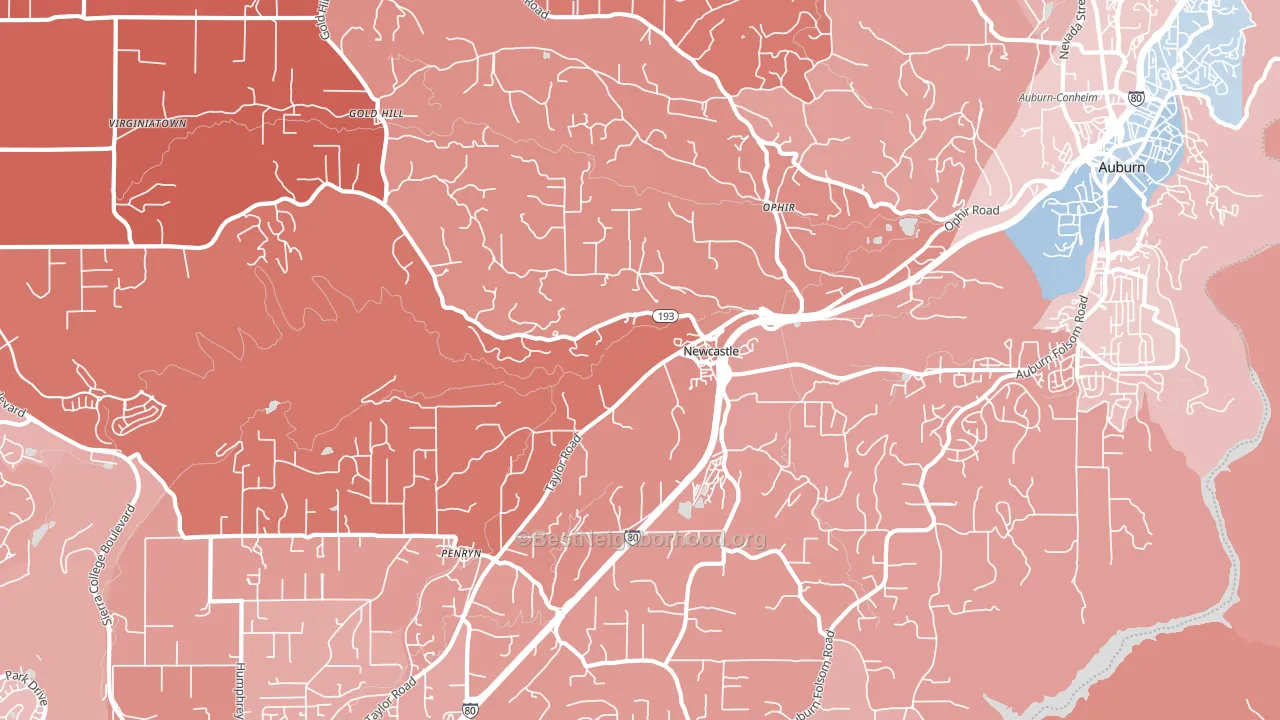 95658, CA block-group political-lean map