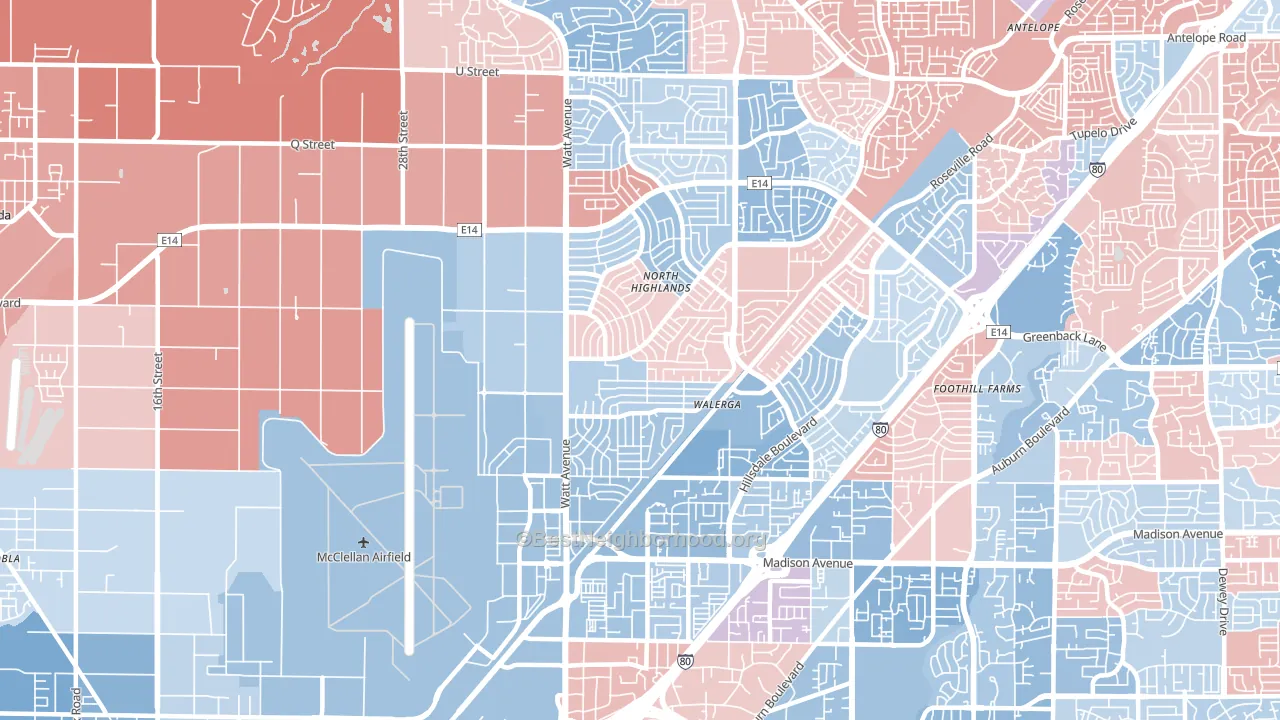 95660, CA block-group political-lean map