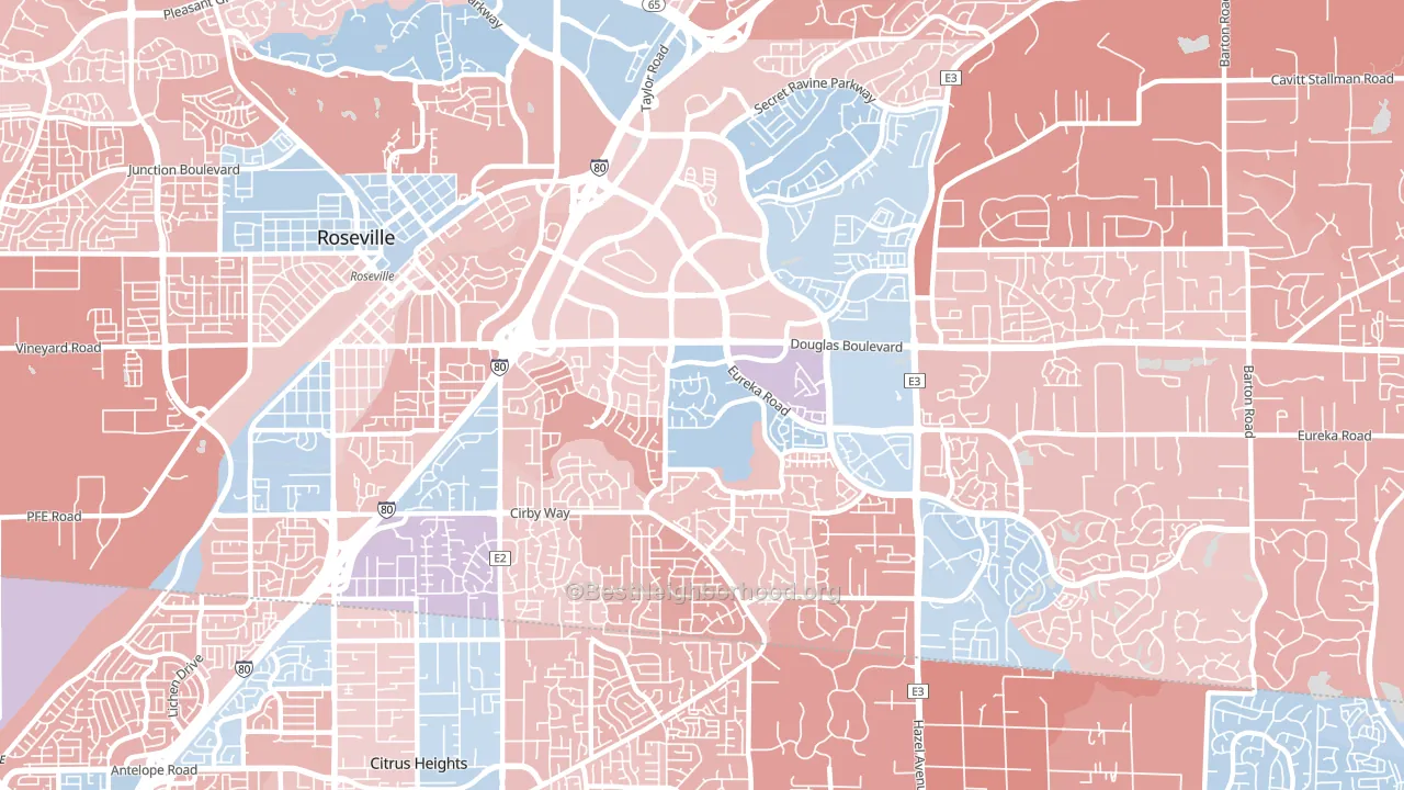 95661, CA block-group political-lean map