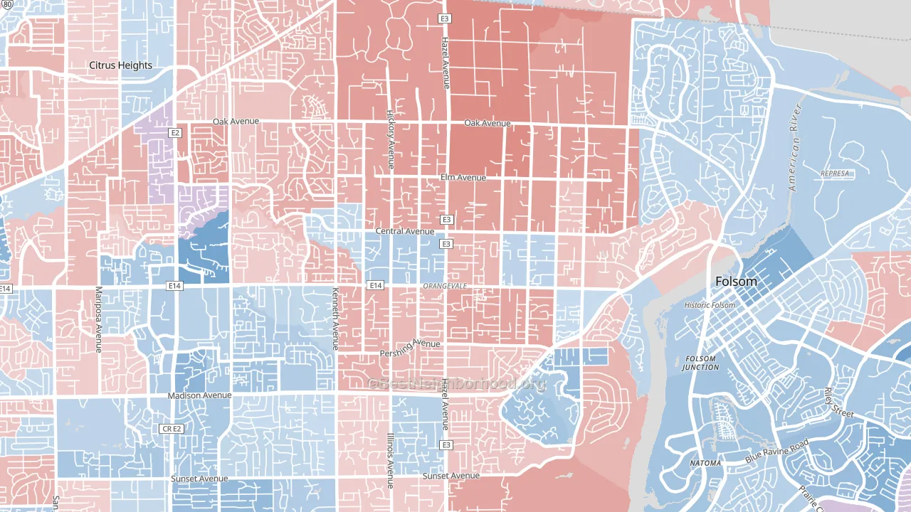 95662, CA block-group political-lean map