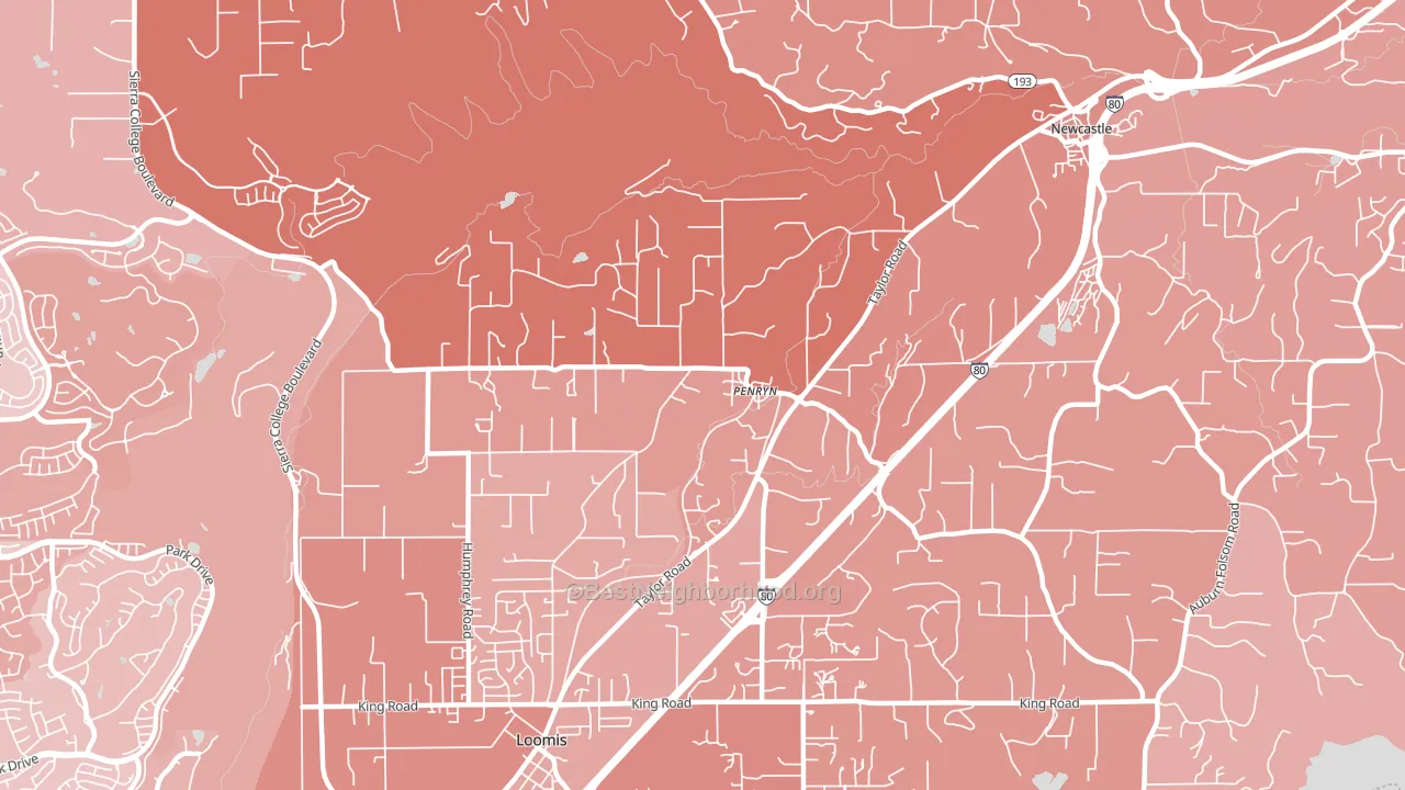 95663, CA block-group political-lean map