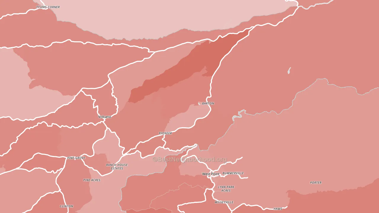 95666, CA block-group political-lean map